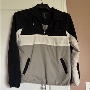 Black and Gray crew windbreaker